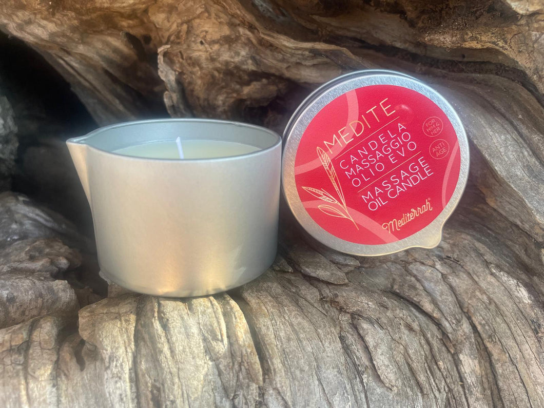 Candela da massaggio all'Olio di oliva al profumo di agrumi e cannella